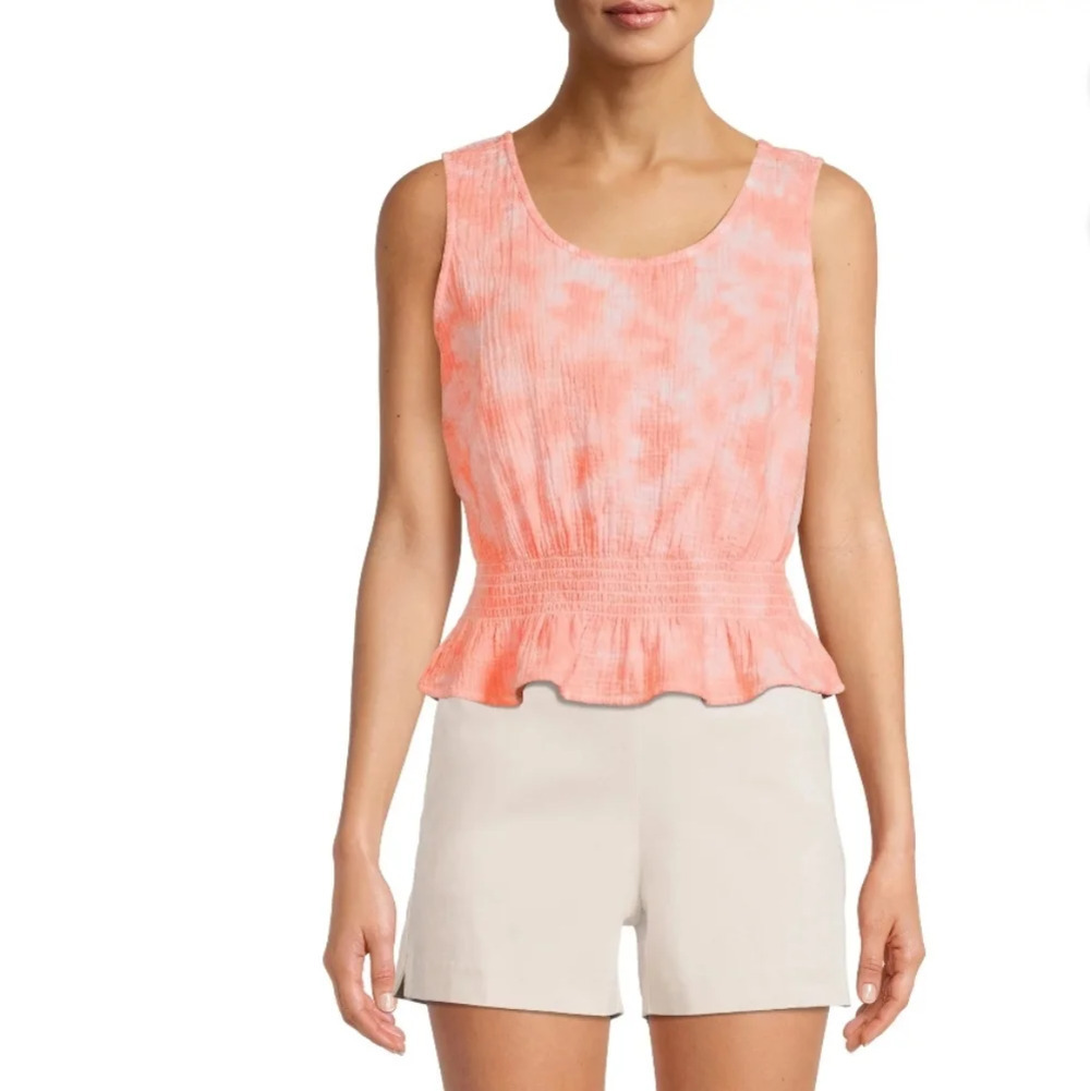 Time And Tru Women's Coordinating Peplum Waist Tank Top Size S